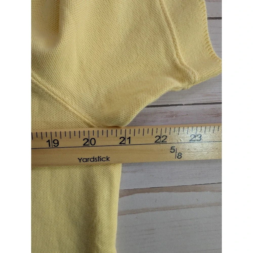 Croft Barrow‎ Size XL Womens Yellow Button Up Short Sleeve Cotton Polo Top - Picture 4 of 8